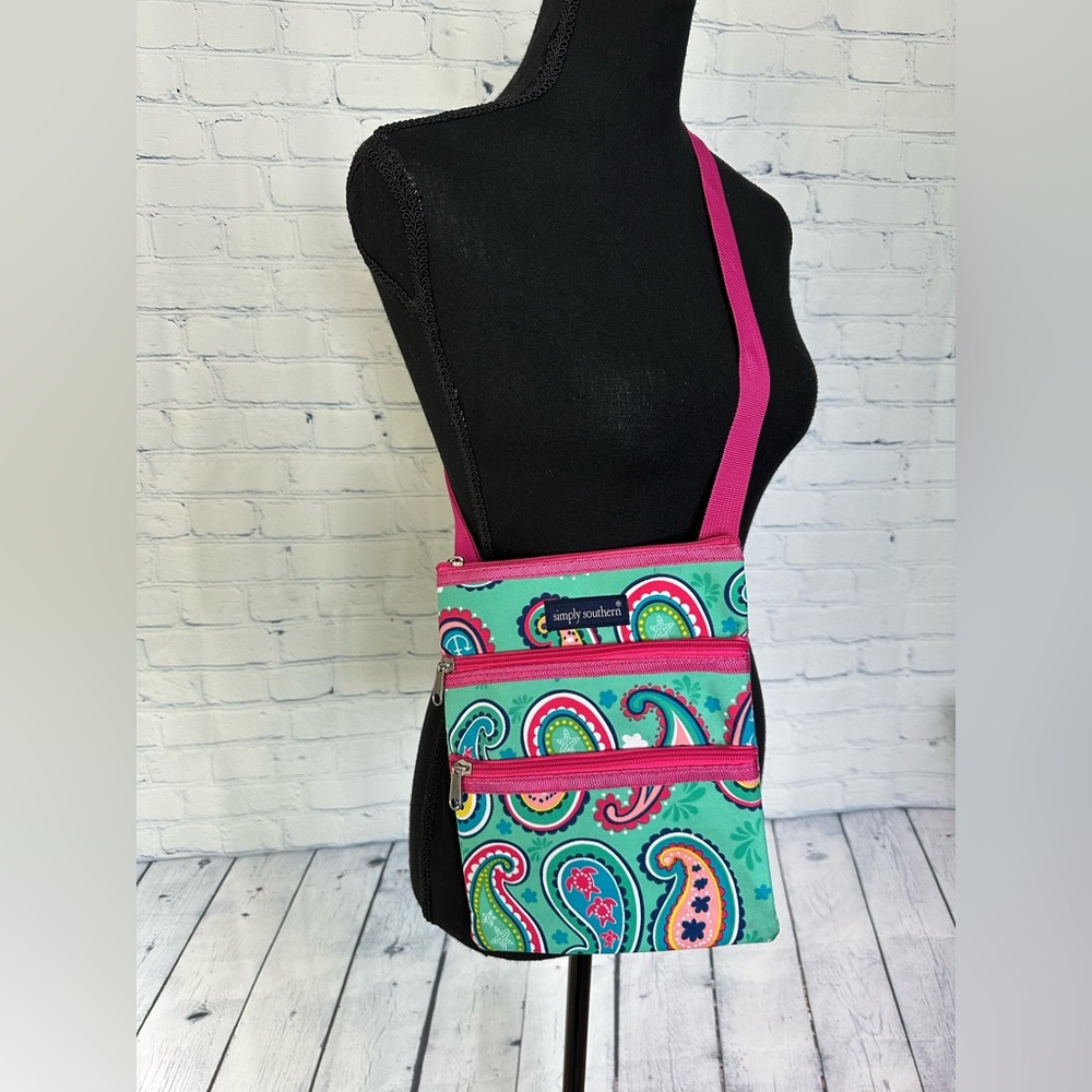 Simply Southern Nautical Paisley Crossbody Bag, sea turtles, anchors, starfish